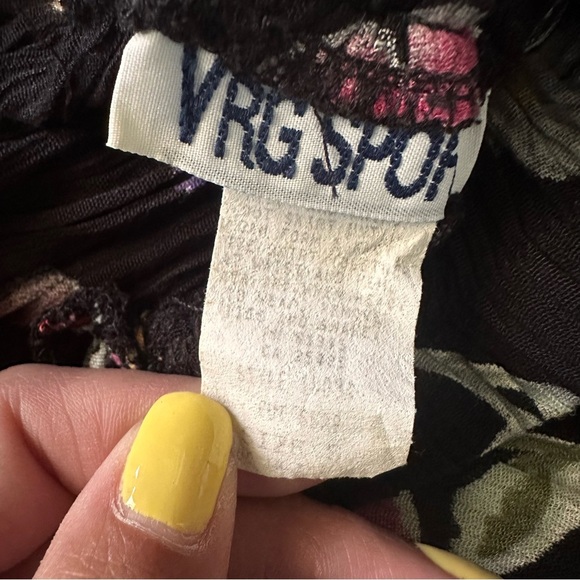 Vintage Floral Black Pleated Skirt Cottagecore Y2K Women’s Small Whimsical - Picture 5 of 5